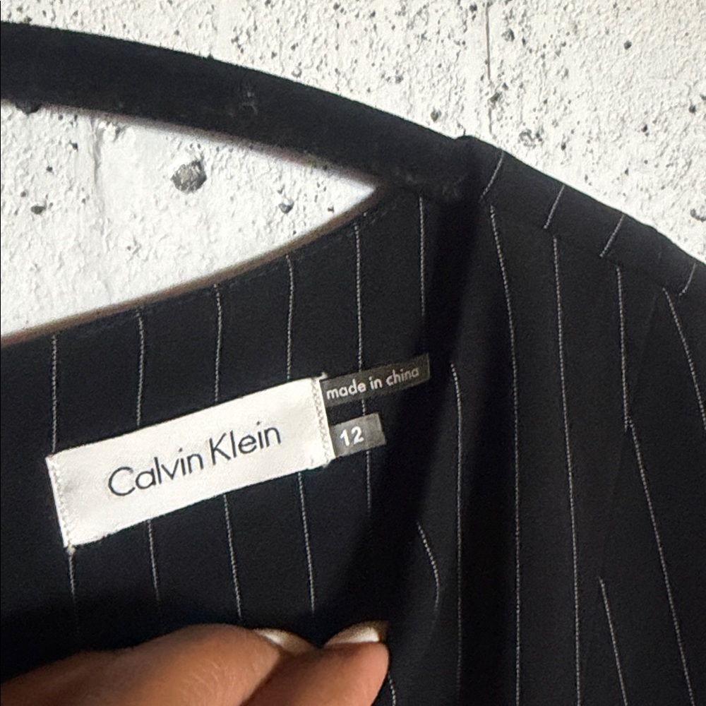 Calvin Klein Black Pinstripe Sheath Dress, 12, fits 10 - Picture 9 of 12